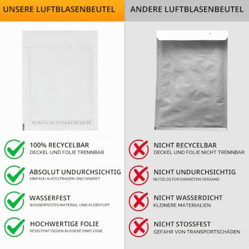 verpacking 200 Luftpolsterversandumschläge A1 weiß 120 x 175 mm DIN A6 Luftpolster Verpackung Polsterumschläge Briefumschläge gepolstert