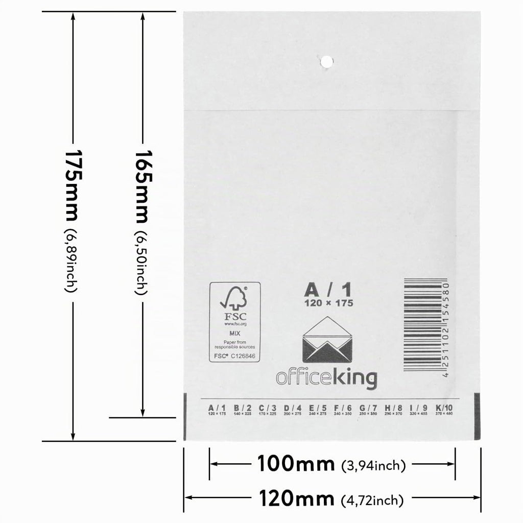 verpacking 200 Luftpolsterversandumschläge A1 weiß 120 x 175 mm DIN A6 Luftpolster Verpackung Polsterumschläge Briefumschläge gepolstert