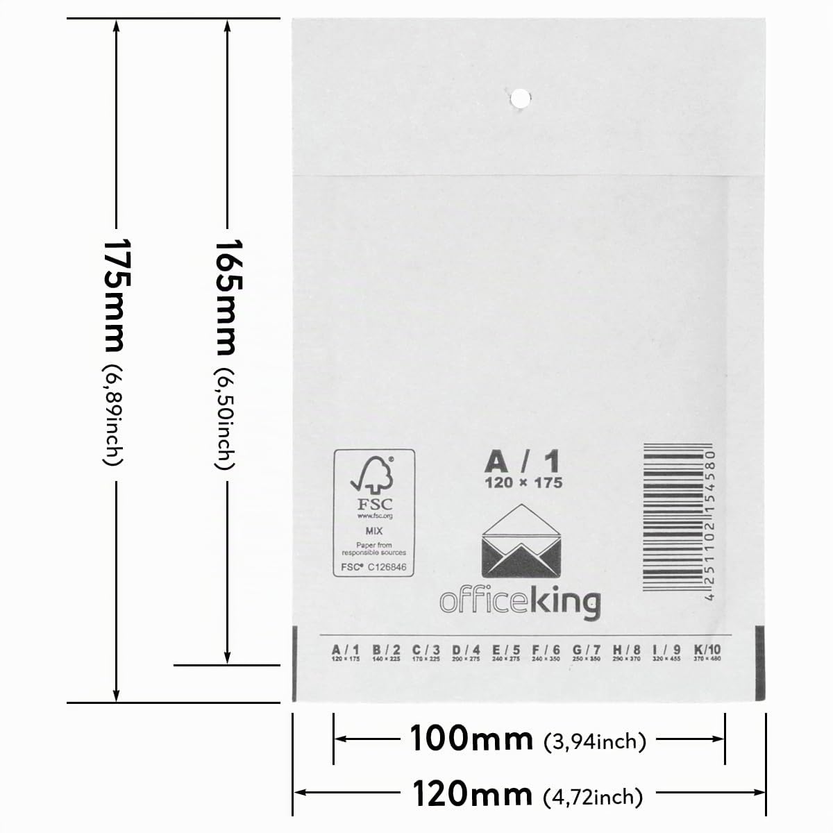 verpacking 200 Luftpolsterversandumschläge A1 weiß 120 x 175 mm DIN A6 Luftpolster Verpackung Polsterumschläge Briefumschläge gepolstert