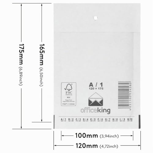 verpacking 200 Luftpolsterversandumschläge A1 weiß 120 x 175 mm DIN A6 Luftpolster Verpackung Polsterumschläge Briefumschläge gepolstert