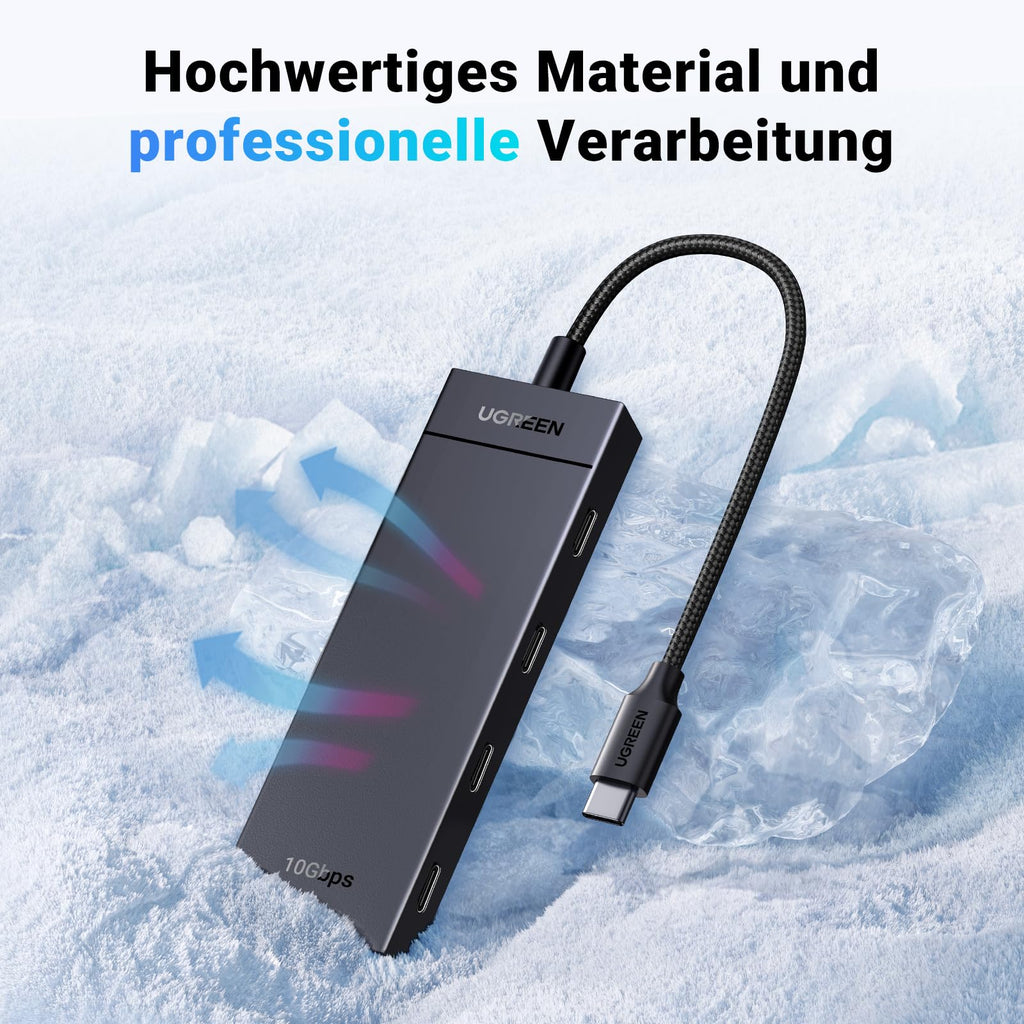 UGREEN USB C Hub 10 Gbps, Adapter mit 4*USB C 3.2 Ports (30cm)