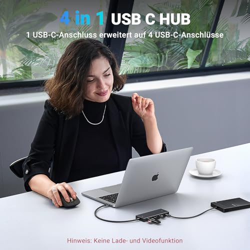 UGREEN USB C Hub 10 Gbps, Adapter mit 4*USB C 3.2 Ports (30cm)