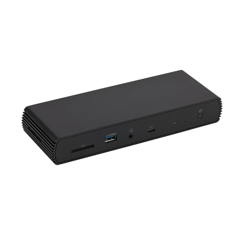 Amazon Basics Thunderbolt 4/USB 4 Pro-Dockingstation, 2 x TBT4, 1 x HDMI 2.1, 3 x USB A 3.1, RJ45, Dual-Display, Schwarz, 19,96 x 7,5 x 3,12 cm