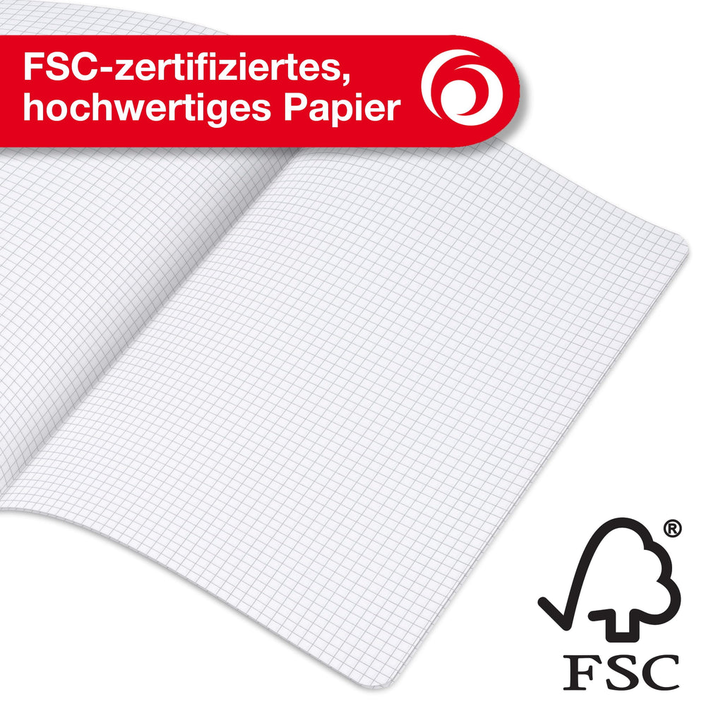 Herlitz Schulheft x.book A4, kariert, Lineatur 22, 16 Blatt, 10 Stück