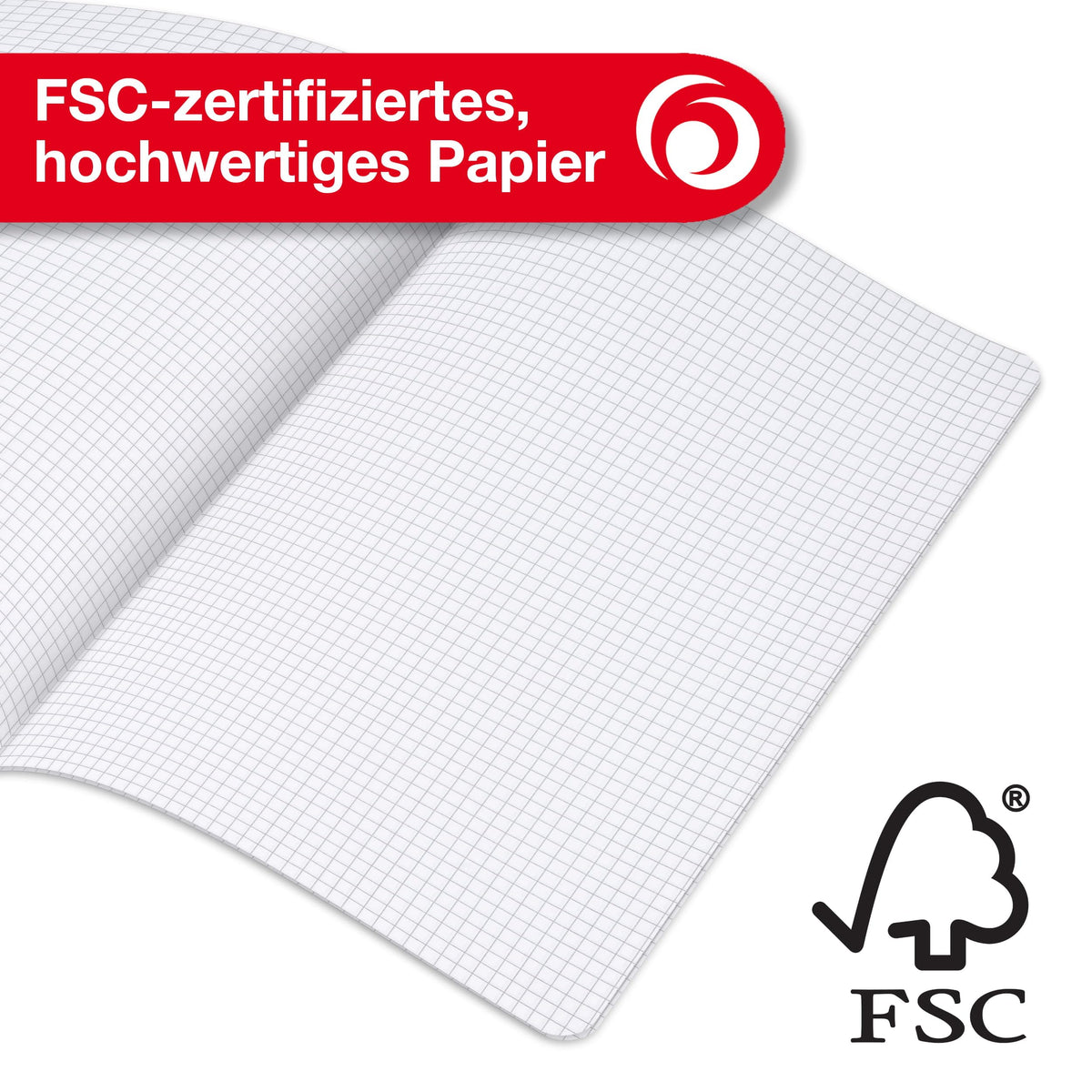 Herlitz Schulheft x.book A4, kariert, Lineatur 22, 16 Blatt, 10 Stück