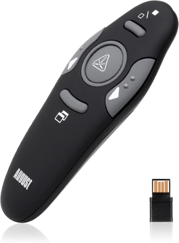 August LP205 Wireless Presenter 2.4GHz mit Highlighter, Shortcuts und Etui