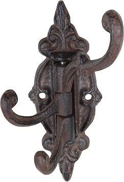 Esschert Design Hängevorrichtung, Haken drehbar, antikbraun, 5.7 x 9.3 x 14.2 cm, LH143