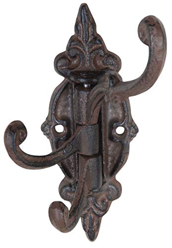 Esschert Design Hängevorrichtung, Haken drehbar, antikbraun, 5.7 x 9.3 x 14.2 cm, LH143