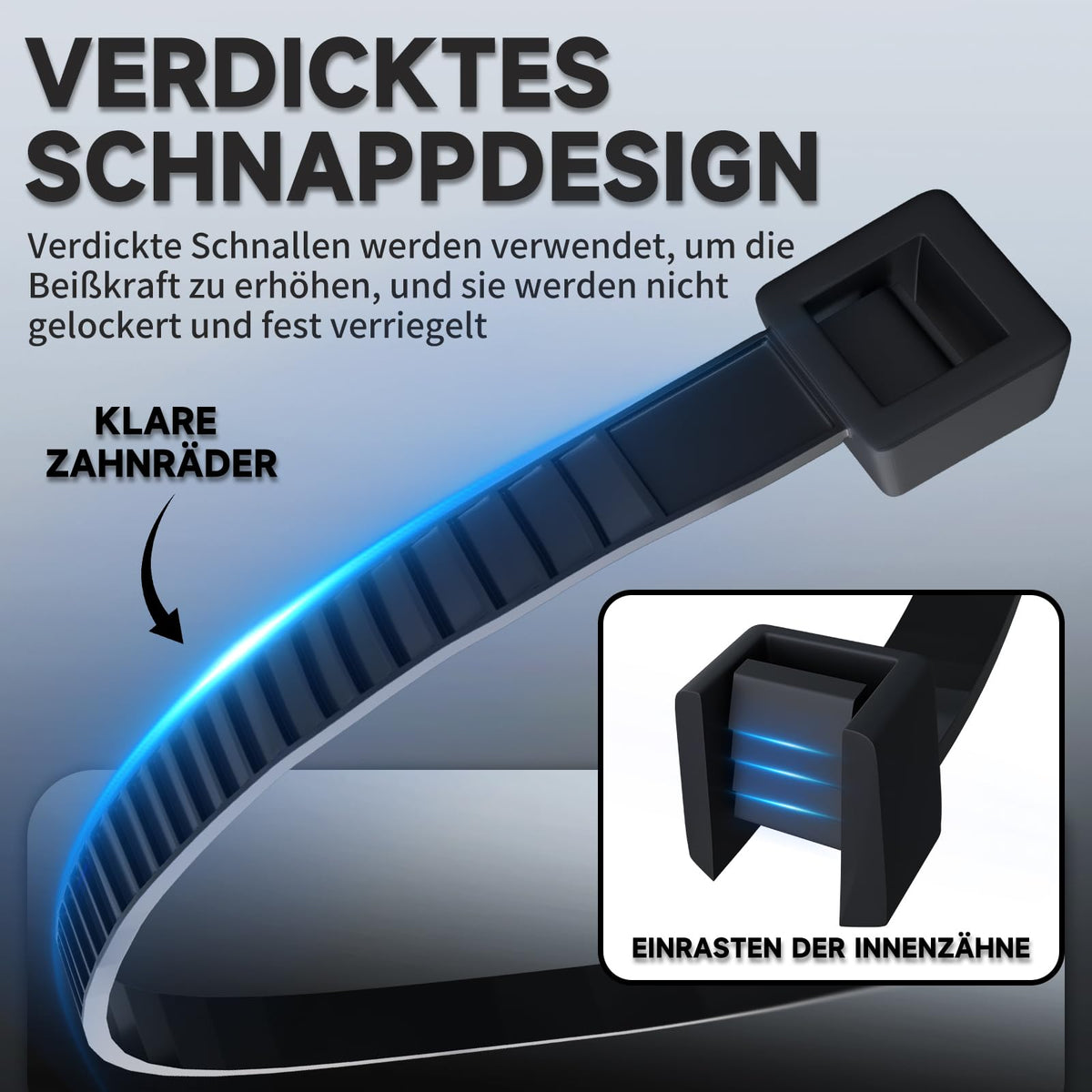 ZENIX Profi-Kabelbinder Set 400 Stück 200/300/350/450mm (je 100 Stück)| UV-beständig bis +85°C | 28Kg Zugfestigkeit | Für Innen- & Außenbereich