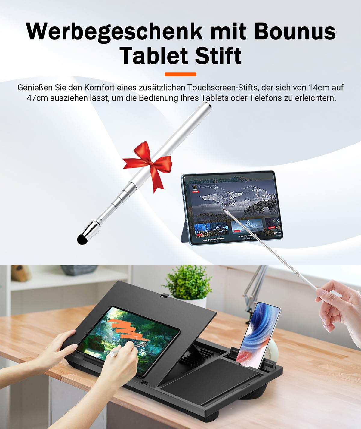 Ecognomic Laptopkissen Knietablett, Laptop Unterlage Schoß für Bett & Sofa, Value Packed mit einem Tables Stylus Pen. Für Notebooks von 13 bis 16,5 Zoll