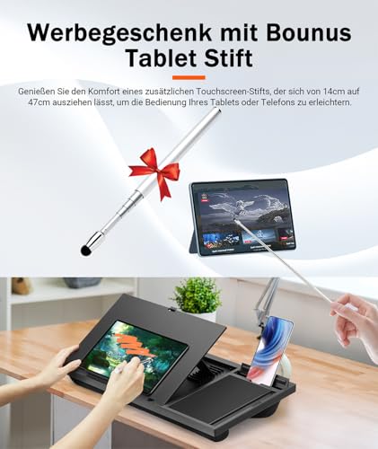 Ecognomic Laptopkissen Knietablett, Laptop Unterlage Schoß für Bett & Sofa, Value Packed mit einem Tables Stylus Pen. Für Notebooks von 13 bis 16,5 Zoll