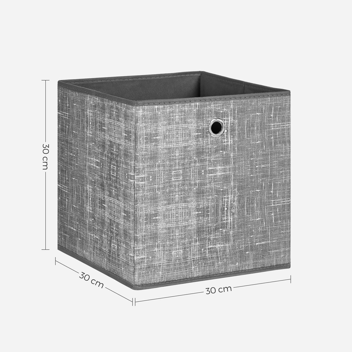 SONGMICS Aufbewahrungsbox, 6er Set, Ordnungsboxen aus Vliesstoff mit Griff, Boxen Aufbewahrung, 30 x 30 x 30 cm, Organizer Box, für Würfelregal, Faltbox, Kleideraufbewahrung, grau meliert RFB02LG-3