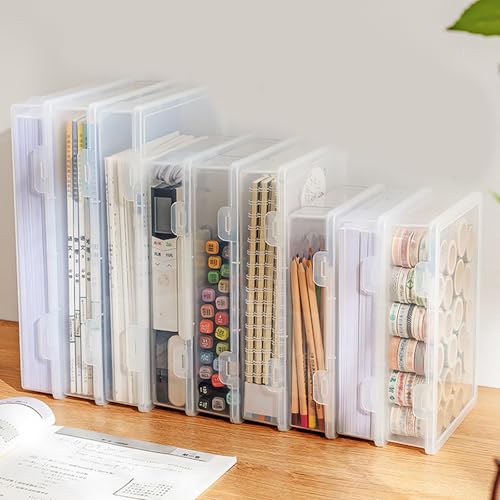 Stapelbare, durchsichtige Aufbewahrungsbox, großes Fassungsvermögen, Dokumenten Organizer, platzsparender Aktenbehälter für die Organisation von Schreibtischschränken, Bücheraufbewahrungsbehälter