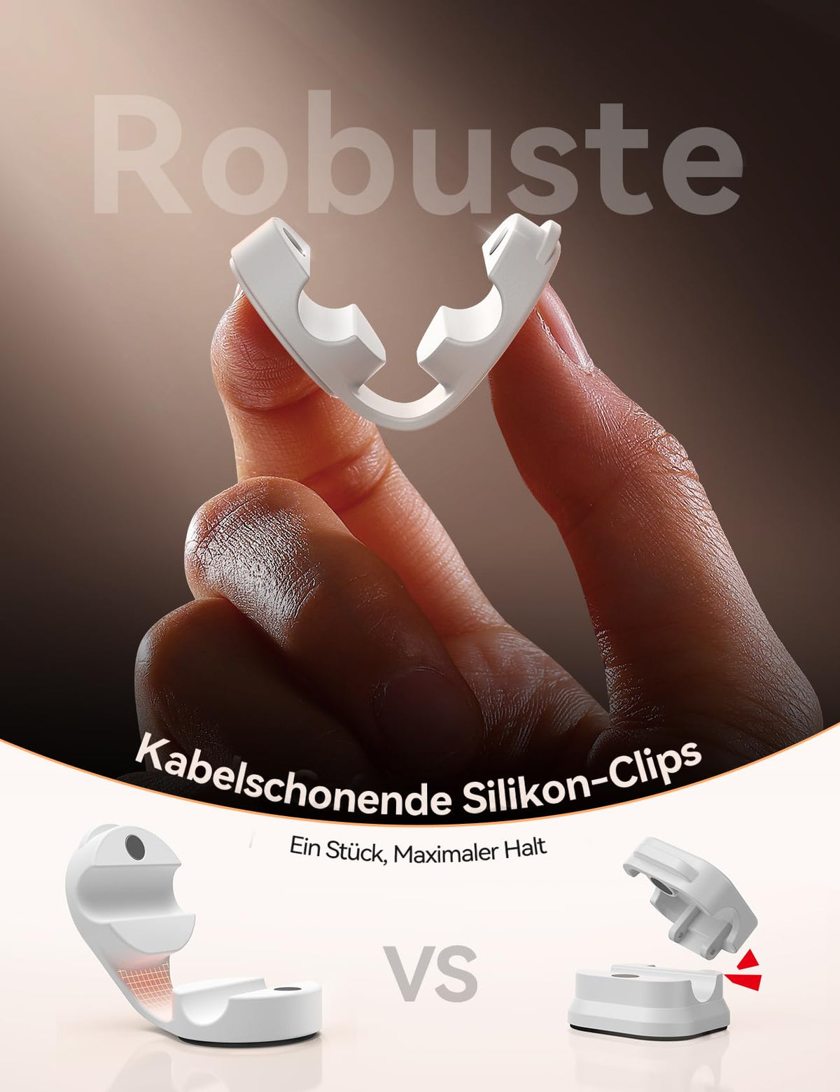 FLYLEAD 8 Stück Silikon Kabelhalter Magnetische Kabelclips Selbstklebende Kabelmanagement Schreibtisch Organizer für Nachttisch, Ladekabel, HDMI, USB, Audiokabel, Weiß