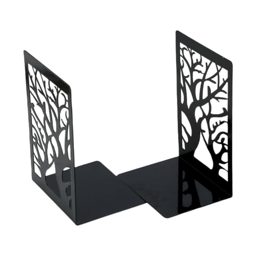 wenrescry Buchstützen, 4 Stück (2 Paare) im stilvollen baumförmigen Design, rutschfeste Basis, robuste Konstruktion, ideal für Schreibtische, Bücherregale und Dekoration am Arbeitsplatz