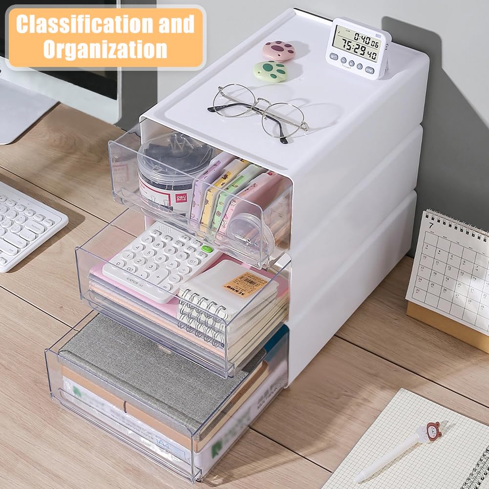 2 Stück Schreibtisch Schubladenbox A4, Büro Organizer Plastic