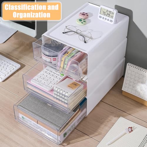 2 Stück Schreibtisch Schubladenbox A4, Büro Organizer Plastic