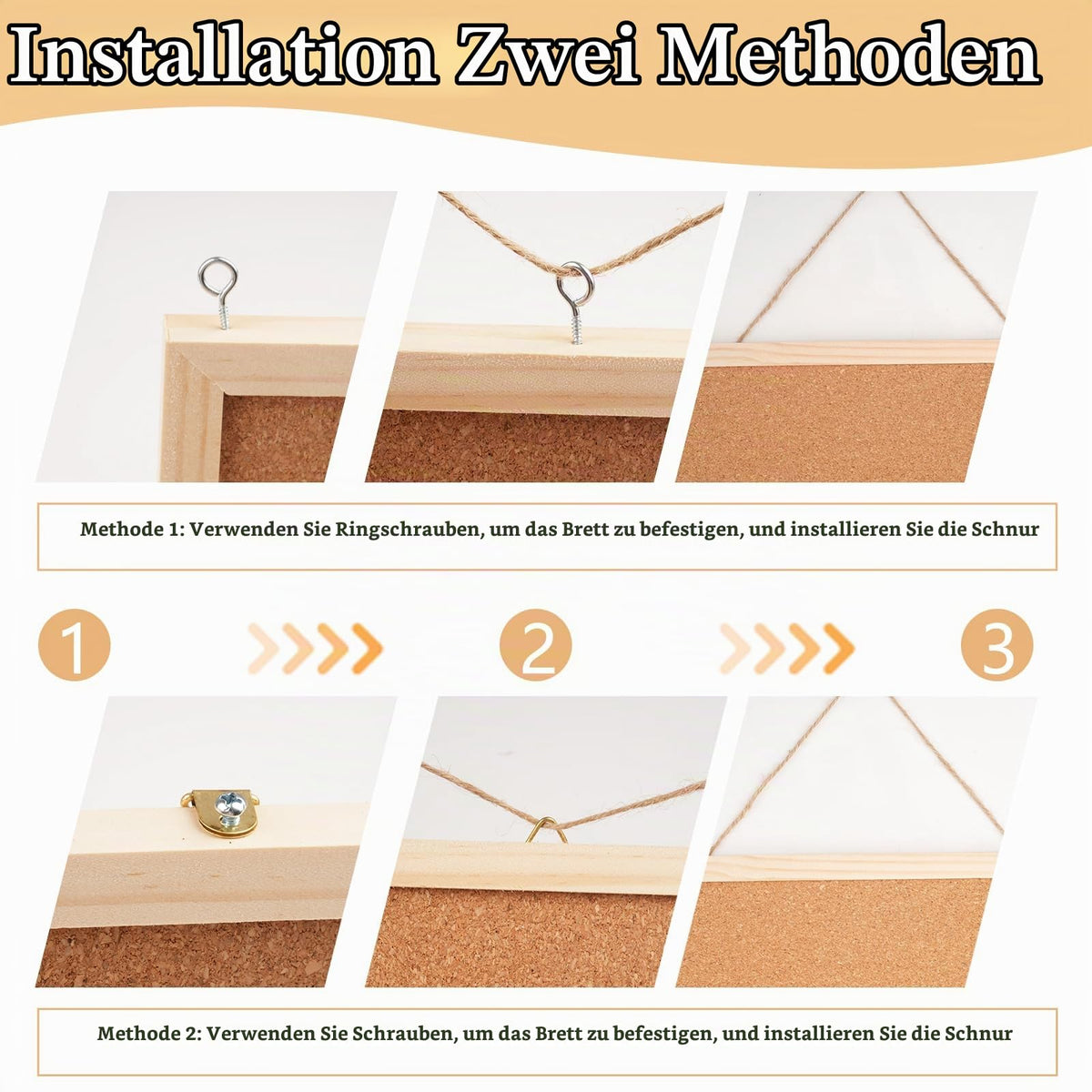 Pinnwand Kork 40x30cm, Pinwand mit Holzrahmen, Korkwand Pinnwand Klein