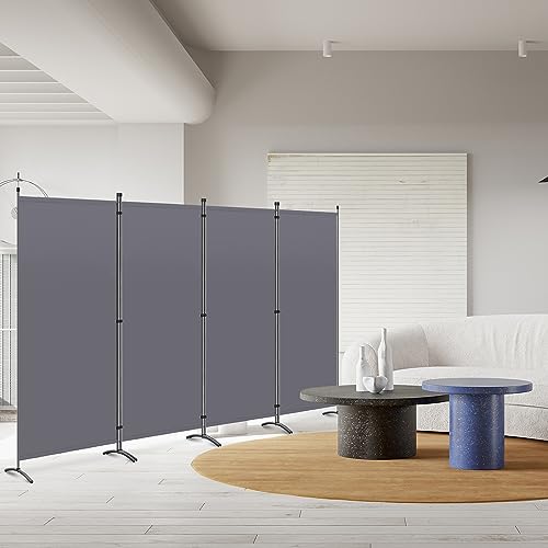 Angel Living Paravent 4 Teilig 324 x170cm Grau,Stellwand Sichtschutz Faltbarer Raumteiler Trennwand Sichtschut für Draußen Garten Schlafzimmer Wohnzimmer Büro Innen
