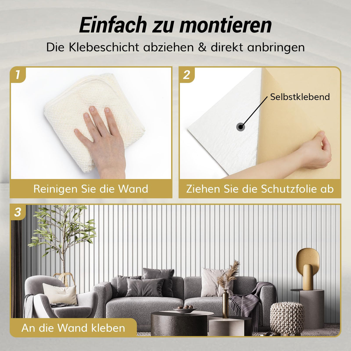 TONOR 8 Pack Akustikpaneele selbstklebend für deko 120x60x0.9 cm, Weiß