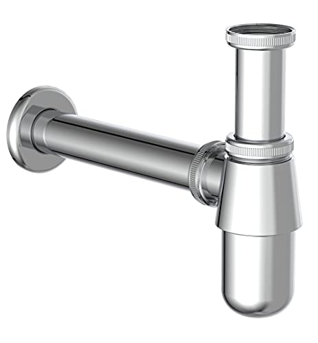 Siphon, Waschbecken Abfluss, Ablaufgarnitur für Waschbecken und Waschtisch, Geruchsverschluss mit Reinigungsöffnung, Flaschensiphon, Abflussrohr 98803110