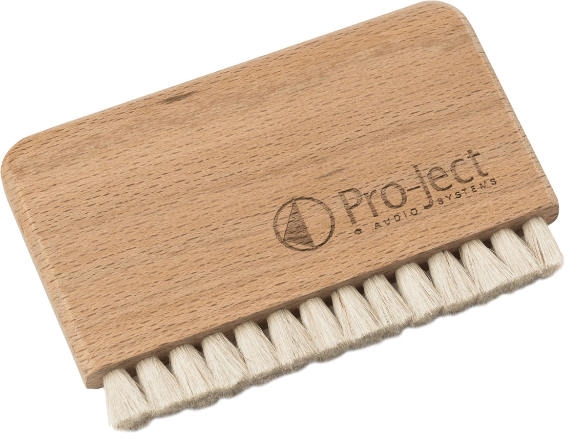 Pro-Ject VC-S Wood Brush – Schallplatten Reinigungsbürste mit Ziegenhaar – Vinyl Cleaning Brush für Plattenwaschmaschine & manuelle Reinigung