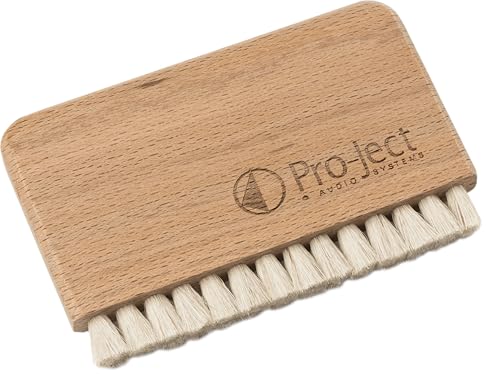 Pro-Ject VC-S Wood Brush – Schallplatten Reinigungsbürste mit Ziegenhaar – Vinyl Cleaning Brush für Plattenwaschmaschine & manuelle Reinigung