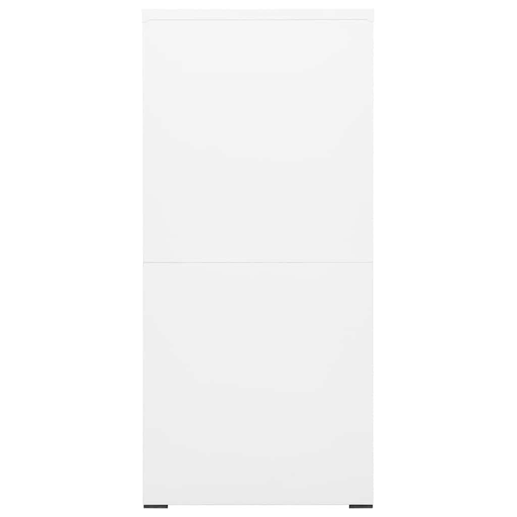 Aktenschrank Weiß aus Stahl 46x62x133 cm mit 4 Schubladen abschließbar für Büro, Homeoffice und Verwaltung, kompatibel mit A4 Legal Ordnern, langlebig und leicht zu reinigen