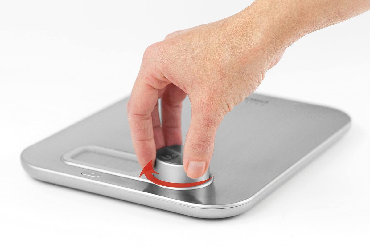 CASO Kitchen Energy Design Küchenwaage, Testsieger Haus & Garten Test, batterielose Nutzung durch kinetische Energie, bis 5 kg in 1 g-Schritten