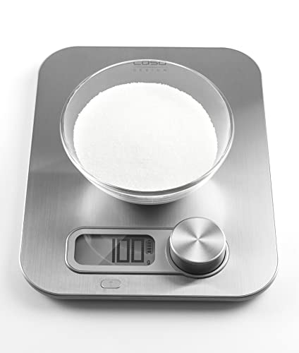 CASO Kitchen Energy Design Küchenwaage, Testsieger Haus & Garten Test, batterielose Nutzung durch kinetische Energie, bis 5 kg in 1 g-Schritten