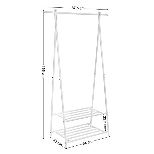SONGMICS Kleiderständer, mit Ablage, aus Stahl, 87,8 x 41,6 x 155,7 cm