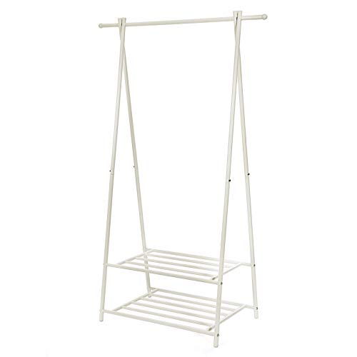 SONGMICS Kleiderständer, mit Ablage, aus Stahl, 87,8 x 41,6 x 155,7 cm