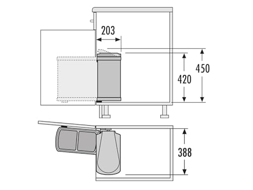 Hailo AS Duo 8/8 3416001 Einbau Abfallsammler Weiß