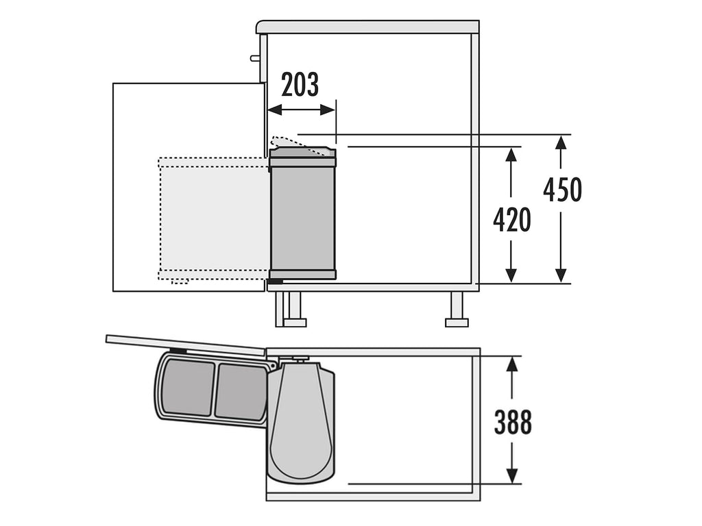 Hailo AS Duo 8/8 3416001 Einbau Abfallsammler Weiß