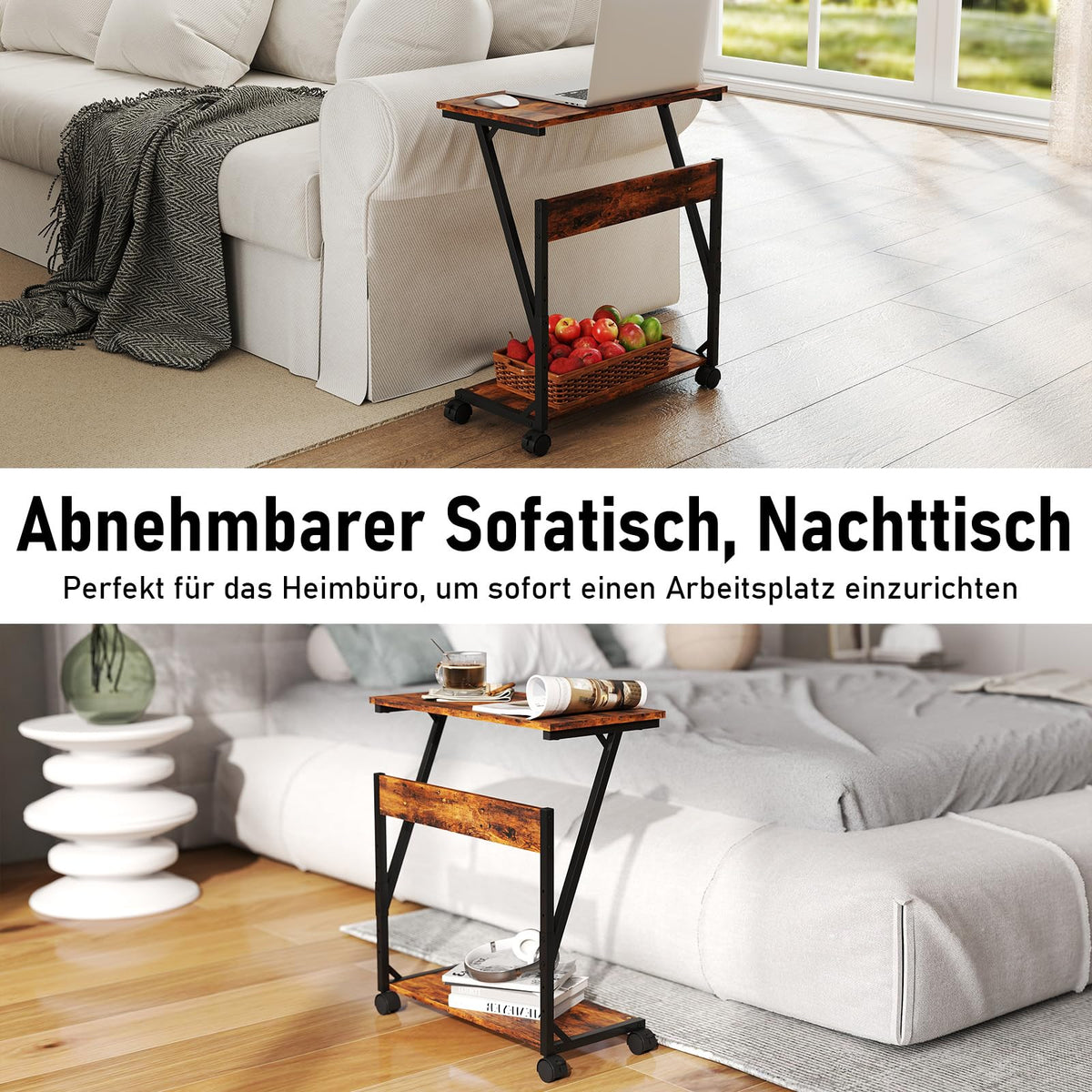 Computer Tower Ständer, Höhenverstellbarer CPU Stand, CPU Halter PC Regal mit Rollen, Druckerständer unter Schreibtisch, 2 Schicht Computer Ständer Drucker Cart