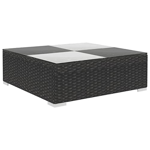 vidaXL 6-TLG. Garten-Lounge-Set mit Auflagen Poly Rattan Schwarz
