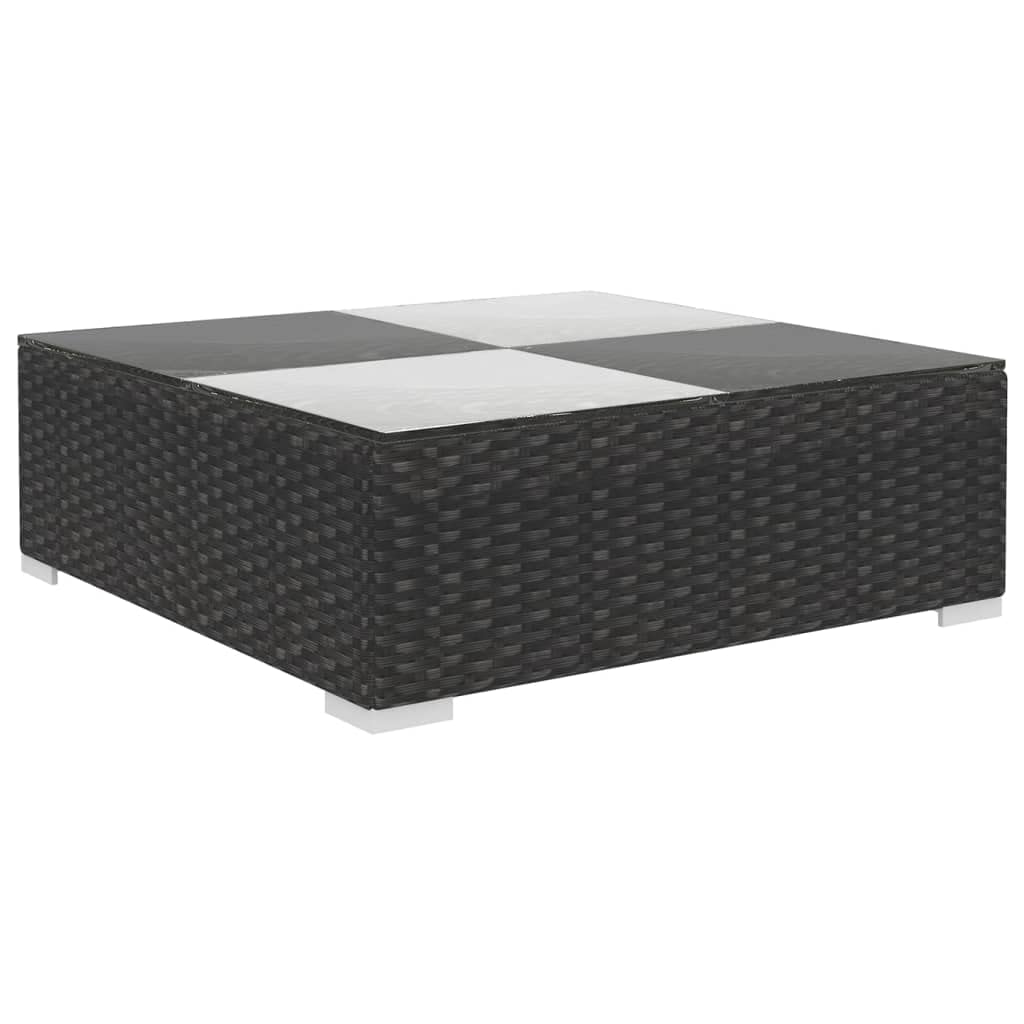 vidaXL 6-TLG. Garten-Lounge-Set mit Auflagen Poly Rattan Schwarz