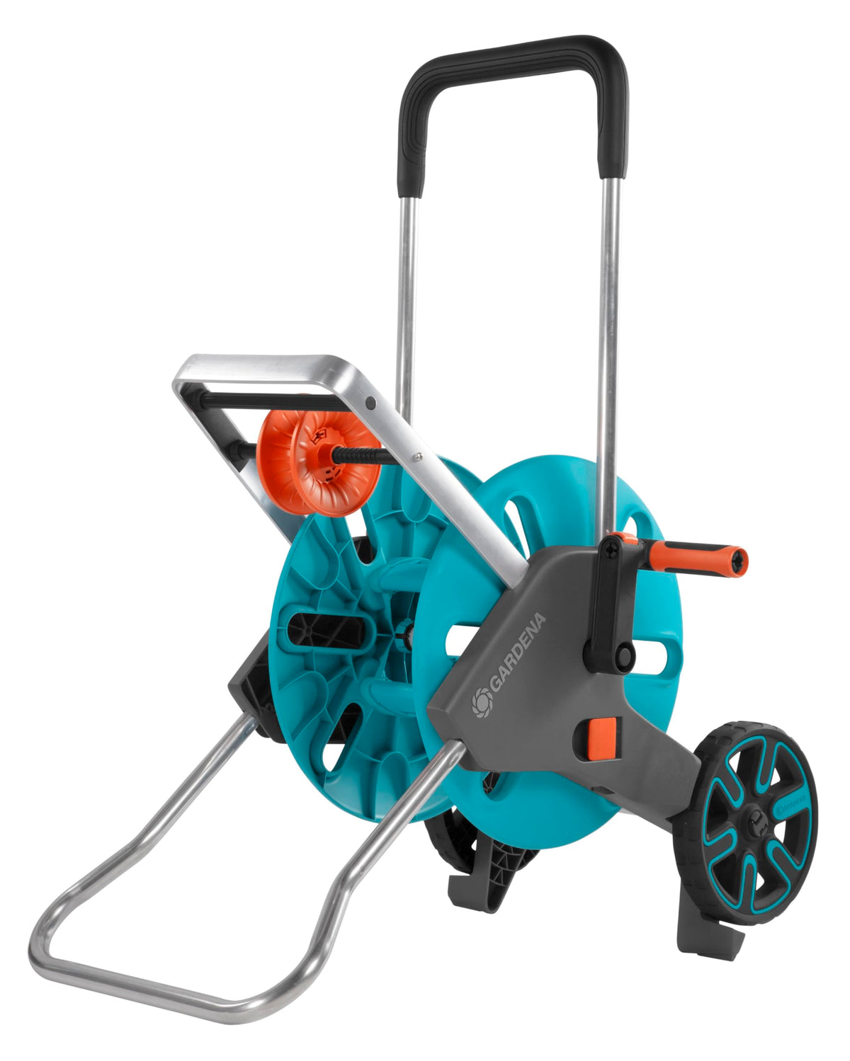 Gardena CleverRoll M Easy: Schlauchwagen mit bis zu 60 m Kapazität, besonders standfest, mit komfortabler Schlauchführung in robustem Metallrahmen, Nachtropfstopp, werkzeuglose Montage (18515-20)