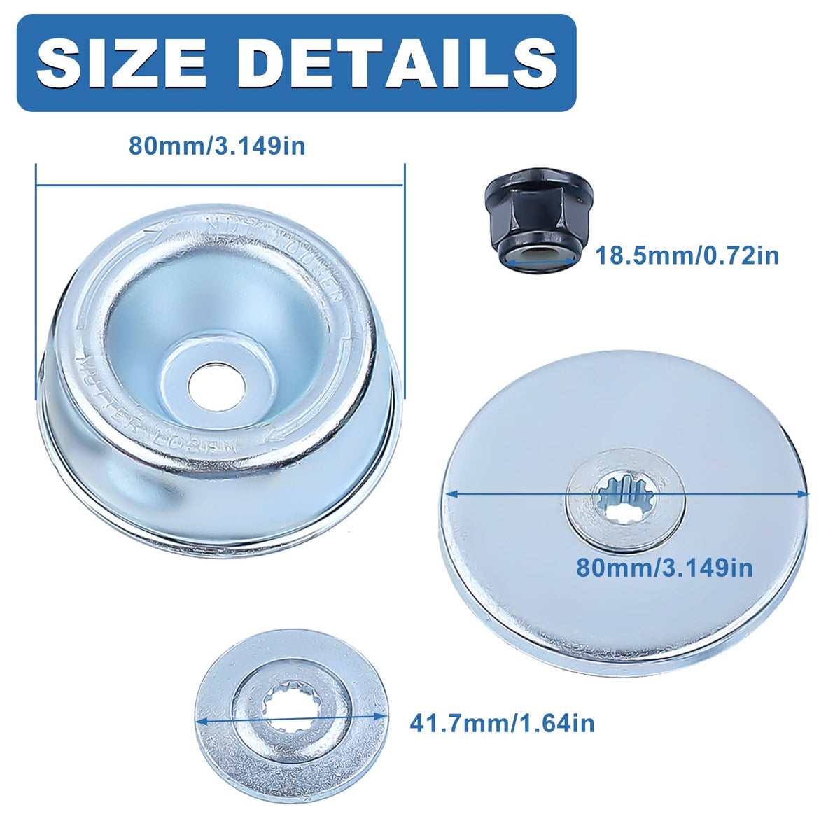 Laufteller Zubehör Kit für STIHL FS55 FS55R FS36 FS44 FS56 FS80 FS90 FS120 FS200 FS250 Motorsense, AUMEL Stoß Teller + Laufteller + Druckscheibe + Adaptermutter Freischneider Ersatzteile 4 in 1