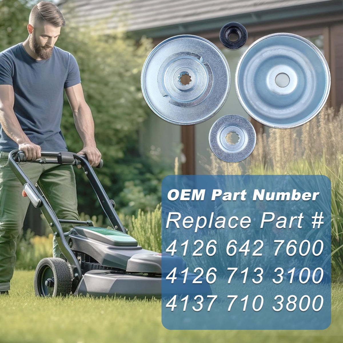Laufteller Zubehör Kit für STIHL FS55 FS55R FS36 FS44 FS56 FS80 FS90 FS120 FS200 FS250 Motorsense, AUMEL Stoß Teller + Laufteller + Druckscheibe + Adaptermutter Freischneider Ersatzteile 4 in 1