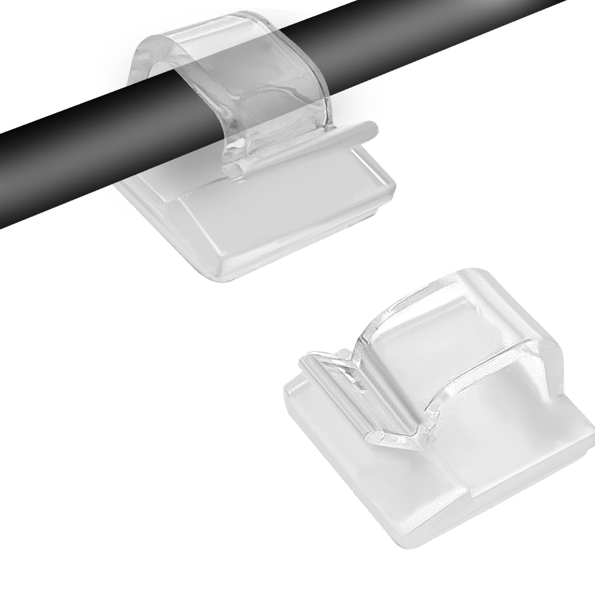 60 Stück Kabelhalter - Transparente Outdoor Kabel Clips Selbstklebend für Kabelmanagement, Kabelclips Organizer Haken Draht Halter für Kabelbefestigung Lichterkette