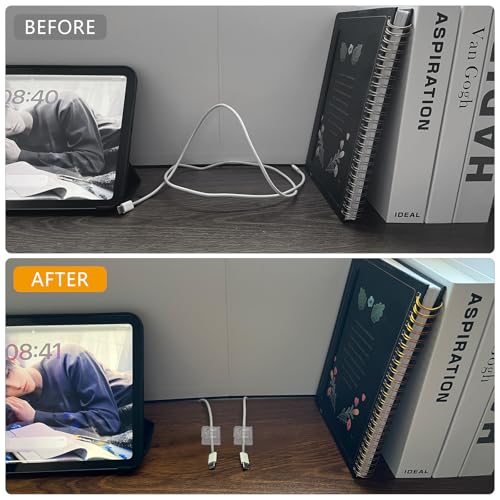 60 Stück Kabelhalter - Transparente Outdoor Kabel Clips Selbstklebend für Kabelmanagement, Kabelclips Organizer Haken Draht Halter für Kabelbefestigung Lichterkette