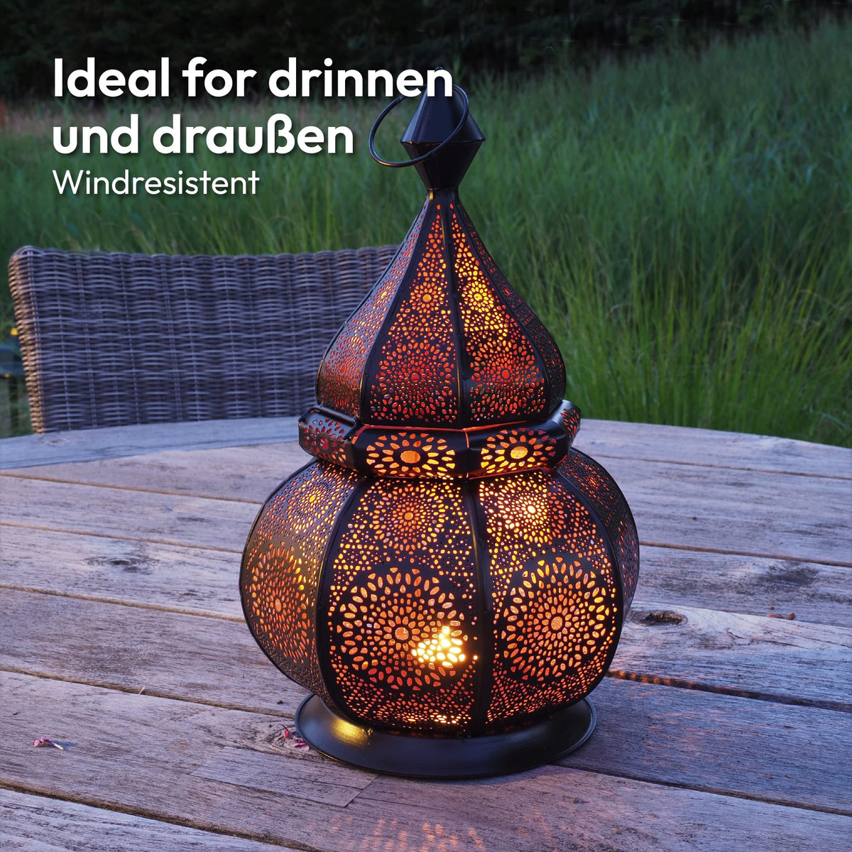 Gadgy Orientalische Laterne Marokkanische Lampe Metall 36 cm