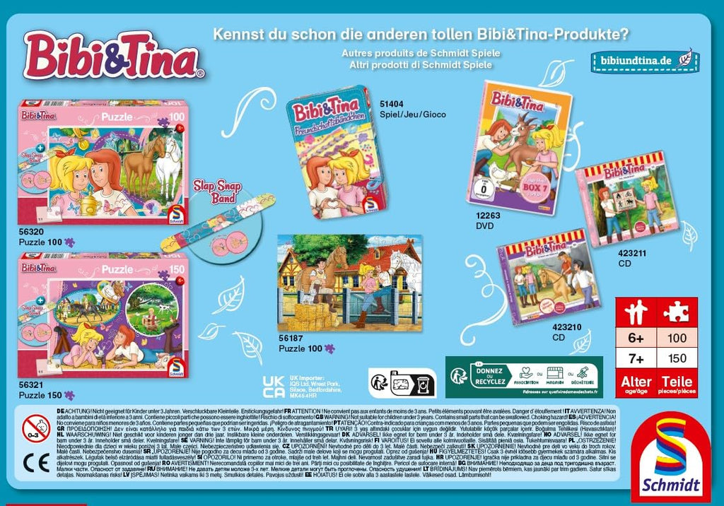 Schmidt Spiele 56187 Bibi und Tina, Auf dem Martinshof, 100 Teile Kinderpuzzle