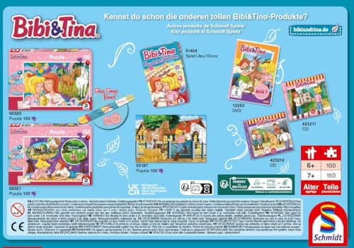 Schmidt Spiele 56187 Bibi und Tina, Auf dem Martinshof, 100 Teile Kinderpuzzle