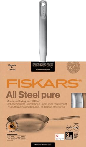 Fiskars Bratpfanne, Ø 28 cm, All Steel pure, Unbeschichtete Pfanne