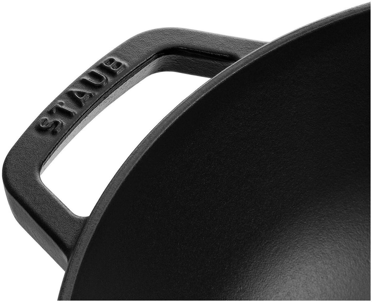 STAUB Wok 30 cm, Gusseisen, Induktionsgeeignet, schwarz