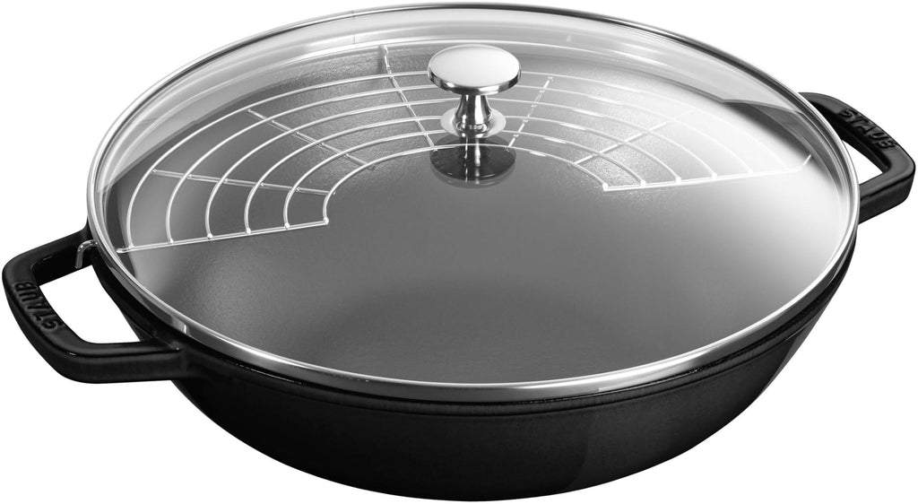 STAUB Wok 30 cm, Gusseisen, Induktionsgeeignet, schwarz