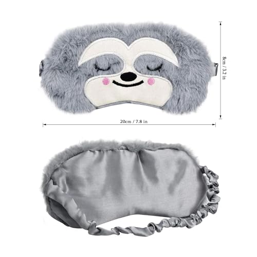 Ulife Mall Nette 3D Flauschige Tier Augenmaske für Schlaf Reisen Atmungsaktiv Eyeshade Augenabdeckung Augenblende Schlafmaske Erwachsene - Grau