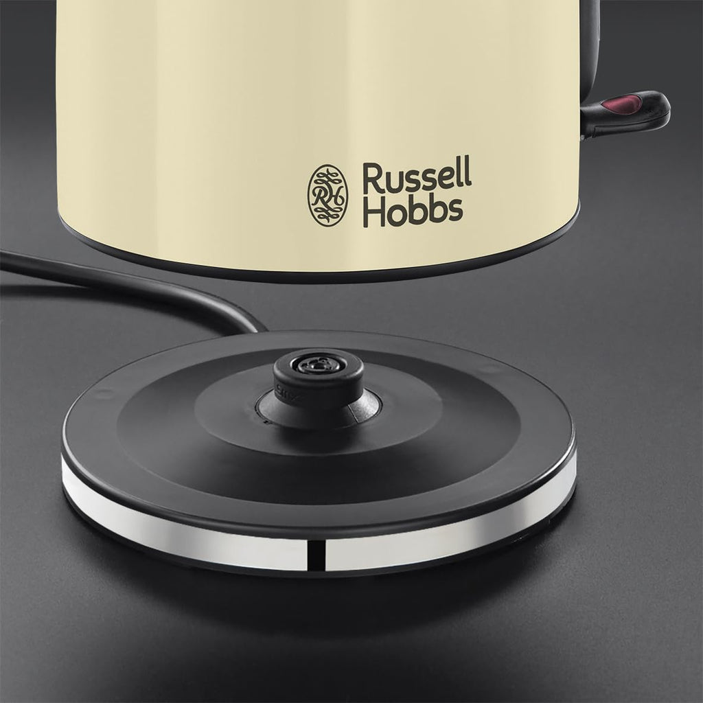 Russell Hobbs Wasserkocher, 1,7 l, 2400 Watt, Edelstahl Creme, Kalkfilter